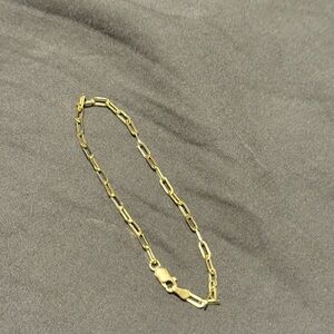 10kt gold paper clip chain bracelet